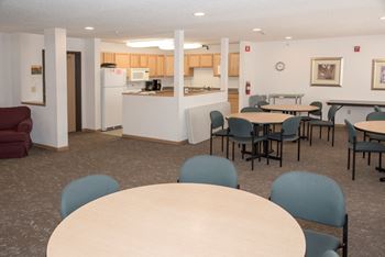 Community room with kitchen